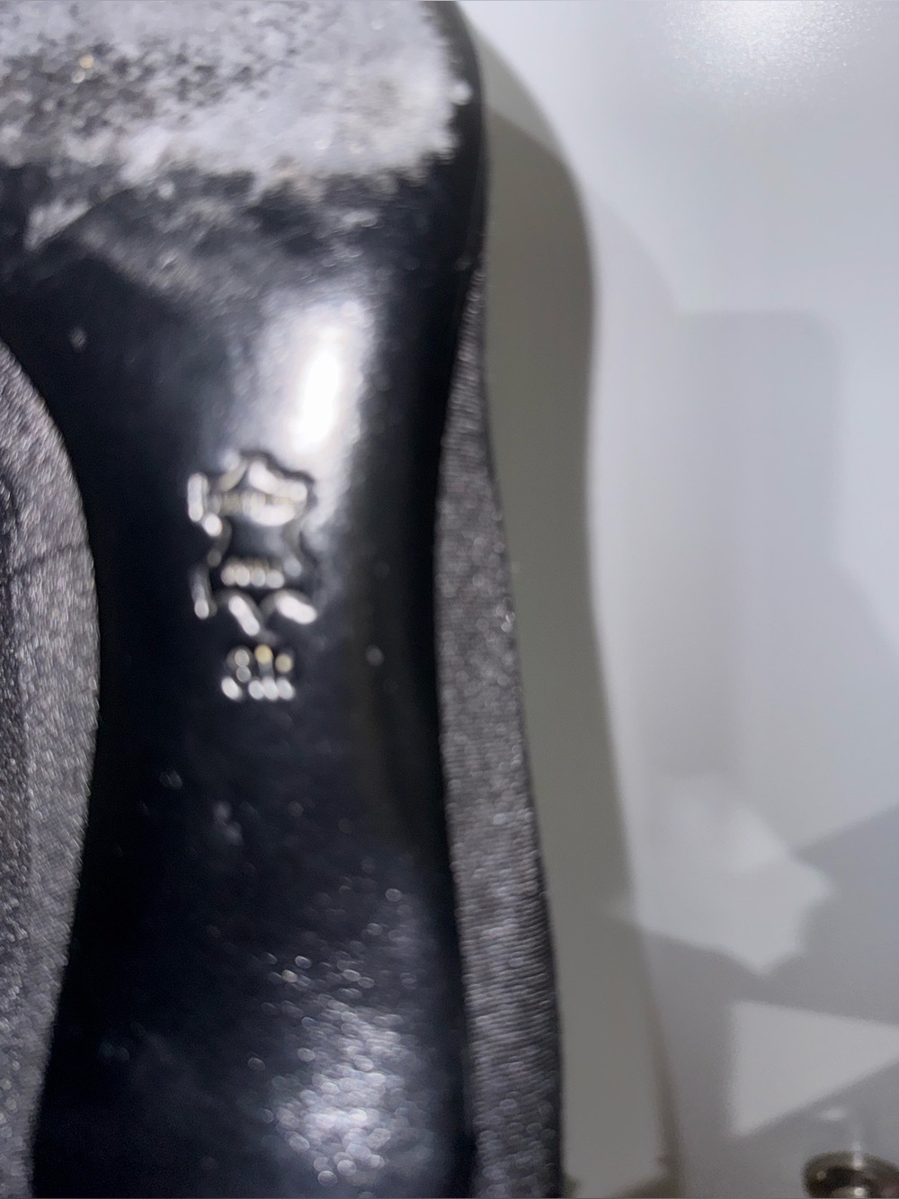 Tory Burch Black Pointed Toe Logo Flats with Embellished T Detail - Picture 5 of 7